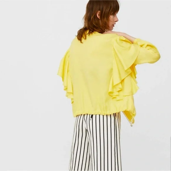 NWT Mango Raffled Yellow Jacket - Picture 5 of 8